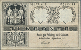 Denmark  / Dänemark: Very Early Issue Of The 10 Kroner, Dated 1911, P.7k, Excellent Condition With B - Denmark