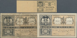 Denmark  / Dänemark: Very Nice Set With 3 Miniature Prints Of 10 Kroner 1903 Like P.2 In UNC And Two - Denmark