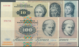 Denmark  / Dänemark: Set Of 10 Notes Containing 10 Kroner 1976 & 1977 P. 48 (XF & UNC), 2x 20 Kroner - Danimarca