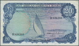 East Africa / Ost-Afrika: 20 Shillings ND P. 47, S/N R926295, Used With Vertical And Horizontal Fold - Autres - Afrique