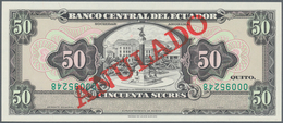 Ecuador: 50 Sucres ND Specimen Proof P. 116sp, Uniface Printed On Front, Red Overprint "Annulado" Wi - Ecuador