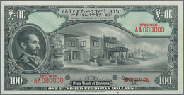 Ethiopia / Äthiopien: 100 Dollars ND SPECIMEN P. 12s, Front And Back Separately Printed, Mounting Tr - Etiopía