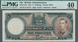 Fiji: 5 Shillings June 1st 1951 With Signatures: Taylor / Donovan / Smith, P.37k, Excellent Conditio - Figi
