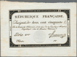 France / Frankreich: Republique Francaise 250 Livres 1793 Assignat, P.A75, Great Original Shape And - 1955-1959 Surchargés En Nouveaux Francs