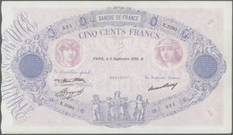 France / Frankreich: 500 Francs 1936 P. 66, Used With Folds, Minor Pinholes, Pressed But No Tears, N - 1955-1959 Surchargés En Nouveaux Francs