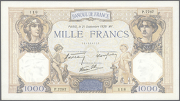 France / Frankreich: Set Of 2 Notes 1000 Francs 1939 P. 90, Both Very Crisp With Original Colors, Li - 1955-1959 Sovraccarichi In Nuovi Franchi