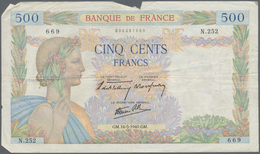 France / Frankreich: Set Of 12 Notes 500 Francs "La Paix" 1941, All In More Used Condition With Seve - 1955-1959 Sovraccarichi In Nuovi Franchi