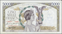 France / Frankreich: Large Lot Of 10 CONSECUTIVE Notes Of 5000 Francs "Victoire" 1943 P. 97 Numberin - 1955-1959 Sovraccarichi In Nuovi Franchi