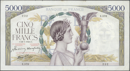 France / Frankreich: Set Of 22 Notes 5000 Francs 1939-43 "Victoire" P. 97, All Notes Used With Folds - 1955-1959 Sobrecargados (Nouveau Francs)