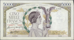 France / Frankreich: Set Of 2 CONSECUTIVE Notes 5000 Francs "Victoire" 1943 P. 97, S/N 30428360 & -3 - 1955-1959 Surchargés En Nouveaux Francs