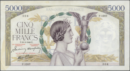France / Frankreich: Large Lot Of 10 CONSECUTIVE Notes Of 5000 Francs "Victoire" 1943 P. 97 Numberin - 1955-1959 Sobrecargados (Nouveau Francs)