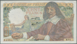 France / Frankreich: 100 Francs 6.1.1941 P. 101a, In Fantastic Condition With Crisp Typical French B - 1955-1959 Sovraccarichi In Nuovi Franchi