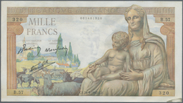 France / Frankreich: Set Of 7 MOSTLY CONSECUTIVE Notes 1000 Francs "Demeter" 1942/43 P. 102, From S/ - 1955-1959 Sobrecargados (Nouveau Francs)