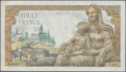 France / Frankreich: Set Of 5 CONSECUTIVE Notes 1000 Francs "Demeter" 1942/43 P. 102, From S/N 23629 - 1955-1959 Sovraccarichi In Nuovi Franchi