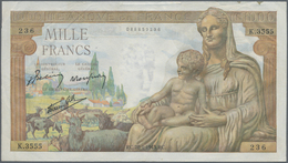 France / Frankreich: Set Of 14 Notes Containing CONSECUTIVE Sets Of 1000 Francs "Demeter" 1943 P. 10 - 1955-1959 Sovraccarichi In Nuovi Franchi