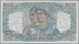 France / Frankreich: 1000 Francs 1949, P.130b, Great Original Wavy Paper And Bright Colors, Conditio - 1955-1959 Sovraccarichi In Nuovi Franchi