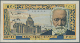 France / Frankreich: 500 Francs 1958 P. 133b, Victor Hugo, Pressed Even It Would Not Have Been Necce - 1955-1959 Surchargés En Nouveaux Francs