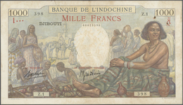 French Somaliland / Französisch Somaliland: Pair Of 2 Notes Containing Banque De L'Indochine With Is - Autres - Afrique