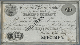 Great Britain / Großbritannien: Coventry & Warwickshire Joint Stock Banking Company 50 Pounds 183x S - Otros & Sin Clasificación