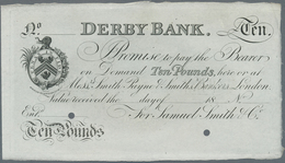 Great Britain / Großbritannien: Derby Bank 10 Pounds 18xx (1806-12) Remainder For Samuel Smith & Co. - Autres & Non Classés