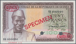Guinea: 100 Francs 01.03.1960 Specimen P. 13s, With Specimen Overprint On Front And Back, Two Cancel - Guinea