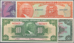 Haiti: Set Of 12 Notes Containing The Following Pick Numbers: 202 (UNC), 201 (UNC), 203 (UNC), 200 ( - Haiti