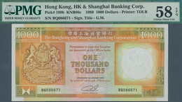 Hong Kong: 1000 Dollars 1989 P. 199b In Condition: PMG Graded 58 Choice AUNC EPQ. - Hong Kong