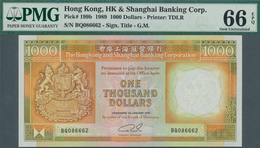 Hong Kong: 1000 Dollars 1989 P. 199b In Condition: 66 GEM UNC EPQ. - Hong Kong