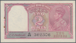 India / Indien: 2 Rupees Reserve Bank Of India ND(1937) Sign. Deshmukh In Crisp Original Condition W - India