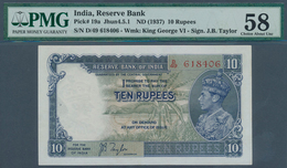 India / Indien: 10 Rupees ND(1937) P. 19a In Condition: PMG Graded 58 Choice AUNC. - Inde