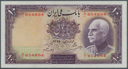 Iran: 10 Riyals 1936 P. 31, Not Washed Or Pressed, In Condition: XF. - Irán