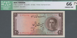 Iran: Pair Of Two Consecutive Banknotes With Serial Number #9/635077 & #9/635078, 20 Rials ND(1948) - Irán