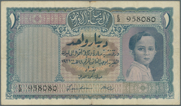 Iraq / Irak: 1 Dinar ND(1941), P.15, Vertical Fold At Center With Tiny Tears At Upper And Lower Marg - Iraq