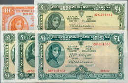 Ireland / Irland: Central Bank Of Ireland Set With 5 Banknotes Comprising 10 Shillings June 6th 1968 - Irlanda