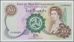 Isle Of Man: 10 Pounds ND P. 36b, Light Handling In Paper, Condition: AUNC. - Autres & Non Classés