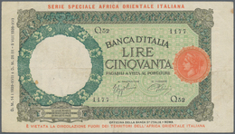 Italian East Africa / Italienisch Ost-Afrika: 50 Lire 1939 P. 1, Light Folds In Paper, Probably Pres - Africa Oriental Italiana