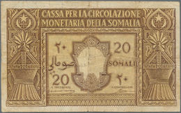 Italian Somaliland: Cassa Per La Circolazione Monetaria Della Somalia 20 Somali 1950, P.14, Lightly - Somalie