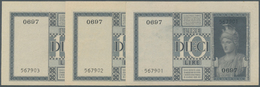 Italy / Italien: Rare Set Of 3 Consecutive Notes 10 Lire 1935 XIII P. 25a, From S/N #067901 To -903, - Autres & Non Classés