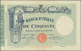 Italy / Italien: Set Of 2 Notes 50 Lire 1926 & 1929 P. 47, The First With Strongness In Paper, Crisp - Autres & Non Classés