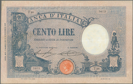 Italy / Italien: 100 Lire 1926 P. 49, Used With Folds In Paper, Pressed, But Still Very Nice Colors - Andere & Zonder Classificatie