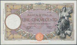 Italy / Italien: 500 Lire 1940 P. 51d, Only Light Folds In Paper, Probably Pressed But Still Very Cr - Autres & Non Classés
