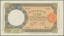 Italy / Italien: 50 Lire 1938 P. 54b, Crisp Original Paper, Not Washed Or Pressed, Original Colors, - Autres & Non Classés