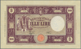 Italy / Italien: 1000 Lire 1943 P. 62, No Visible Folds In Paper, Light Stains At Borders, No Holes - Altri & Non Classificati