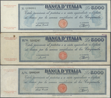 Italy / Italien: Set Of 3 Notes 5000 Lire ND(1945-50) P. 78, 86, All Notes In Similar Condition, Fol - Altri & Non Classificati