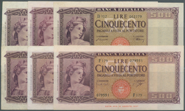 Italy / Italien: Set Of 6 Notes 500 Lire 1947, 1961 P. 80a, B, All Notes In Similar Condition, All P - Andere & Zonder Classificatie