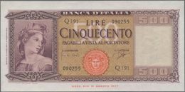 Italy / Italien: 500 Lire 1961 P. 80b, Crisp Original Paper, Not Washed Or Pressed, Nice Embossing O - Autres & Non Classés