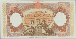 Italy / Italien: 10.000 Lire 1957 P. 89c, Large Size Note With Beautiful Design, Pressed But Still S - Sonstige & Ohne Zuordnung