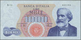 Italy / Italien: 1000 Lire 1968 Replacement Letter "X" P. 96e, Pressed But Still Very Strong Paper A - Sonstige & Ohne Zuordnung