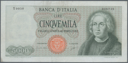 Italy / Italien: Set Of 2 Notes 5000 Lire 1964 P. 98a Pressed, No Visible Folds, Still Very Strong P - Sonstige & Ohne Zuordnung