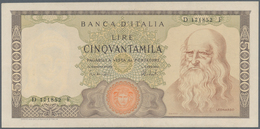 Italy / Italien: 50.000 Lire 1972 Da Vinci P. 99c, Lightly Pressed But Not Washed, Light Folds In Pa - Sonstige & Ohne Zuordnung